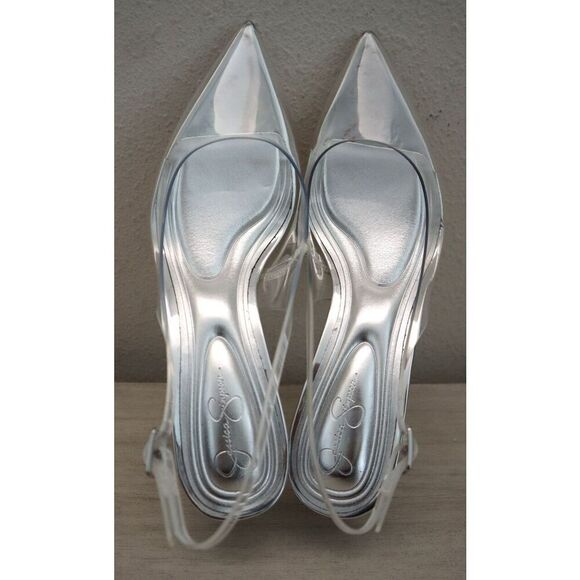 Jessica Simpson Women's Sz 8.5M Clear Syrina Lucite Slingback Pumps Heels - Picture 2 of 12